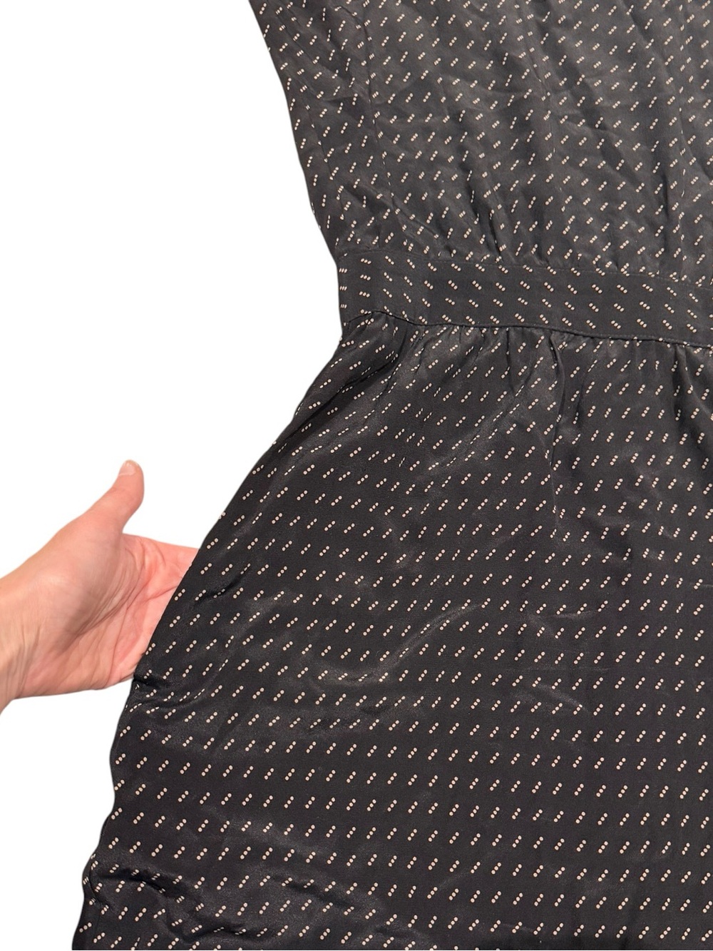 No.6 Store Silk Dot Print Midi Dress Black Size Small - Picture 7 of 13
